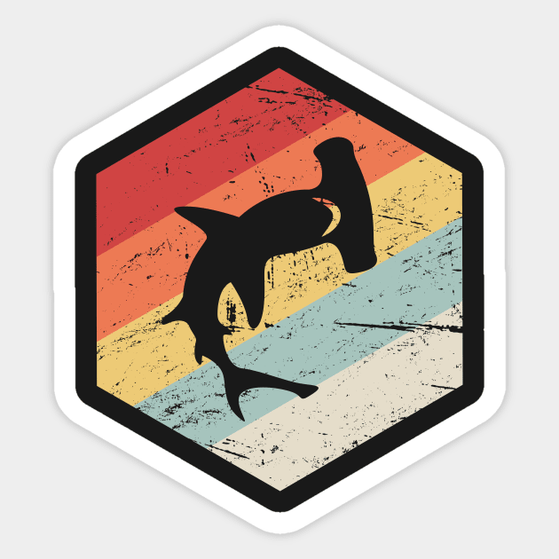 Retro Vintage Hammerhead Shark Icon Sticker by MeatMan